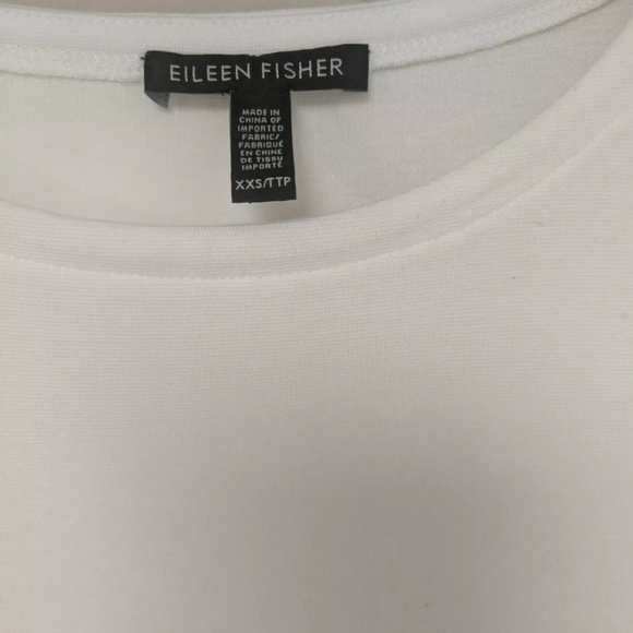 Eileen Fisher TShirt Casual White Stretc Ponte XXS - Picture 4 of 7